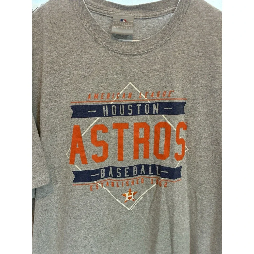 Houston Astros MLB  Men's 2XL Gray  T-Shirt
